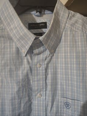 Ariat Pro Series Blue Checkered XLT Western Shirt. Highest Quality